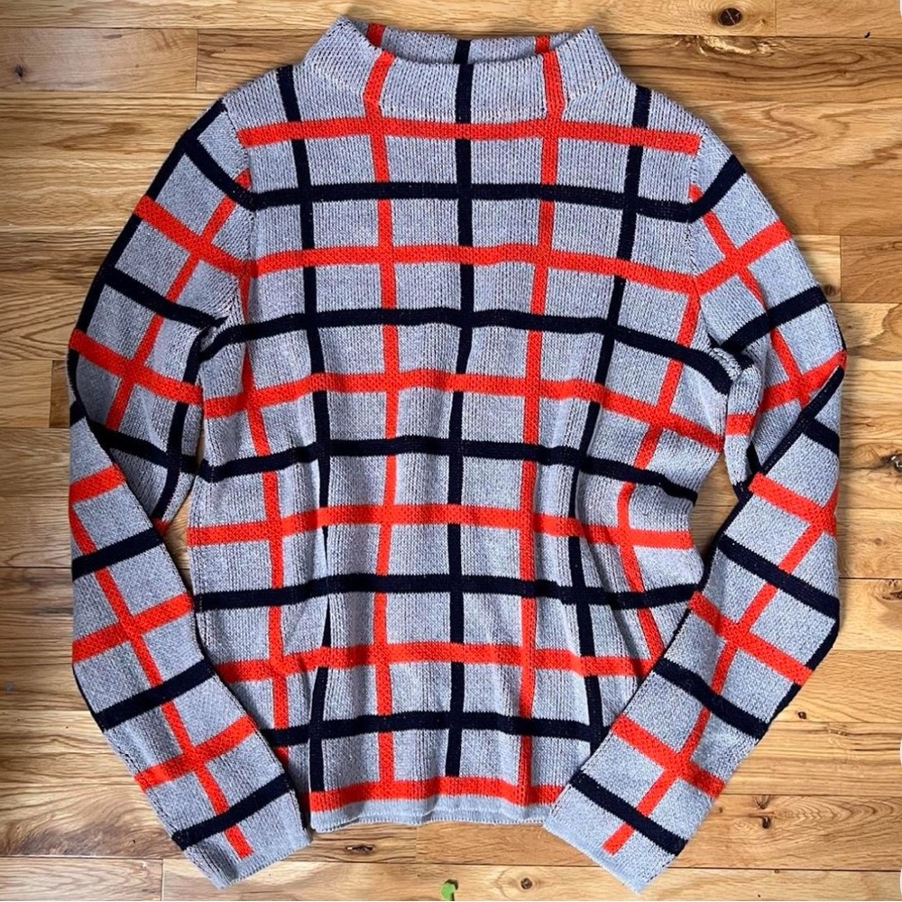 Old Navy grid style mock neck sweater
